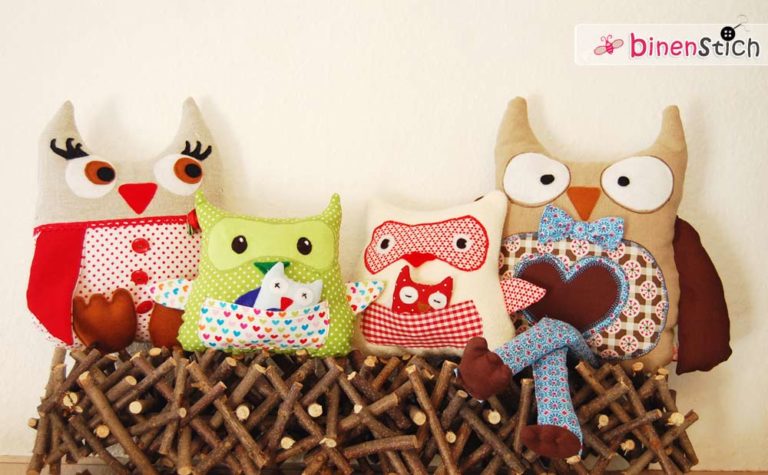 DIY MiniEule nähen Schnittmuster & Anleitung Binenstich