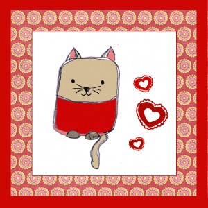 Stoffdesign by Tiffy ;-) Die Little Friends Katze für eine  Patchwork-Decke.