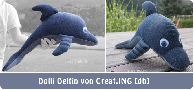 Delfin nähen: Nähbeispiel von creat.ING für binenstich.de