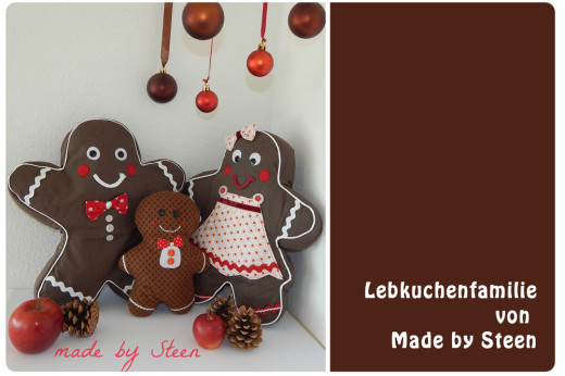 Lebkuchenfamilie von madebysteen.blogspot.de, genäht nach dem binenstich-E-Book "Lebkuchenfamilie | binenstich.de