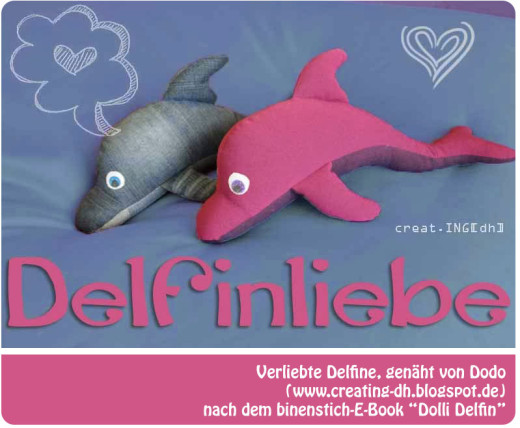 Delfine, genäht von creat.ING (dh), nach dem binenstich-E-Book "Dolli Delfin" | binenstich.de