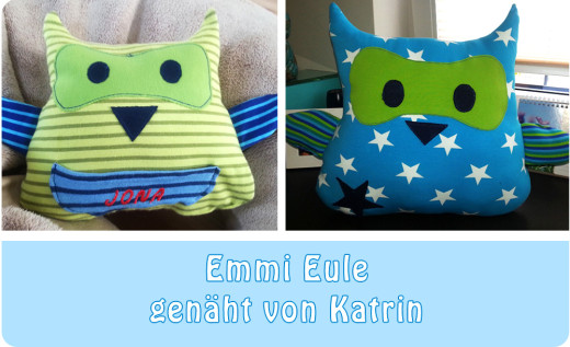 Süße Eulchen nach dem E-Book "Emmi Eule", genäht von Katrin | binenstich.de