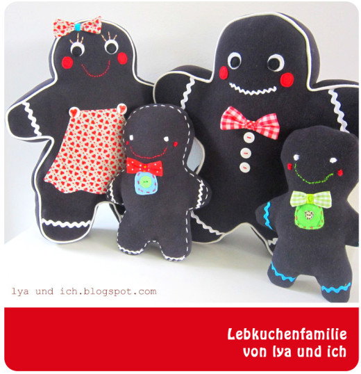 Lebkuchenfamilie von lyaundich.blogspot.de, genäht nach dem binenstich-E-Book "Lebkuchenfamilie | binenstich.de
