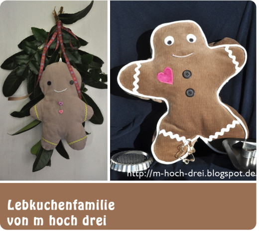 Lebkuchenfamilie von m-hoch-drei.blogspot.de, genäht nach dem binenstich-E-Book "Lebkuchenfamilie | binenstich.de