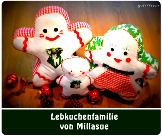 Lebkuchenfamilie von millasue.wordpress.com, genäht nach dem binenstich-E-Book "Lebkuchenfamilie | binenstich.de