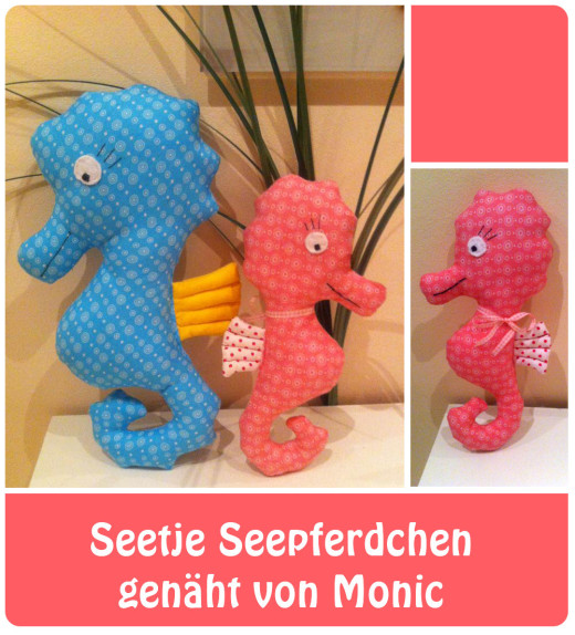 Seepferdchen, genäht von Monic nach dem binenstich-E-Book "Seetje Seepferdchen" | binenstich.de