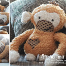 Affe mit Spieluhr und Herz von Denise, genäht nach meiner Anleitung "Arni Affe" | binenstich.de