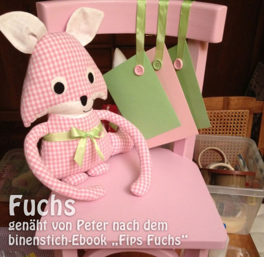 Fuchs, genäht von Peter nach dem binenstich-Ebook „Fips Fuchs“