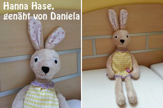 Hanna Hase, genäht von Daniela nach dem binenstich-E-Book "Hanna & Henry Hase"