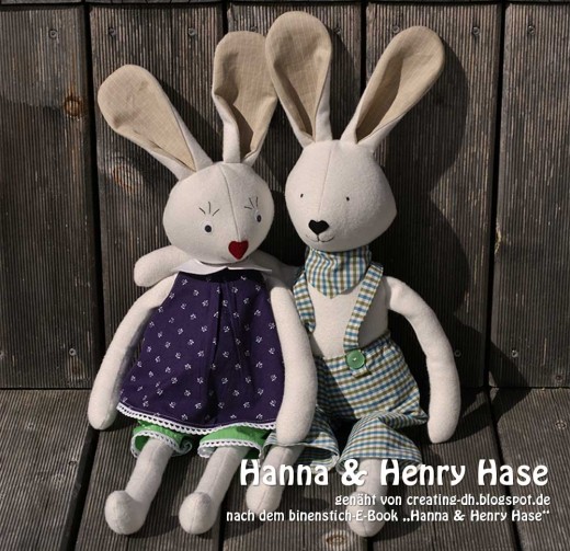Hanna & Henry, genäht von creating-dh.blogspot.de nach dem binenstich-E-Book "Hanna & Henry Hase" | binenstich.de