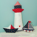 Papierboot-Kissen, Leuchtturm & Segelboot, genäht von Denise | zwergenluxus.blogspot.de, nach den gleichnamigen binenstich-Ebooks