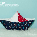 Papierboot-Kissen, genäht von Denise | zwergenluxus.blogspot.de, nach dem binenstich-Ebook "Papierbootkissen"
