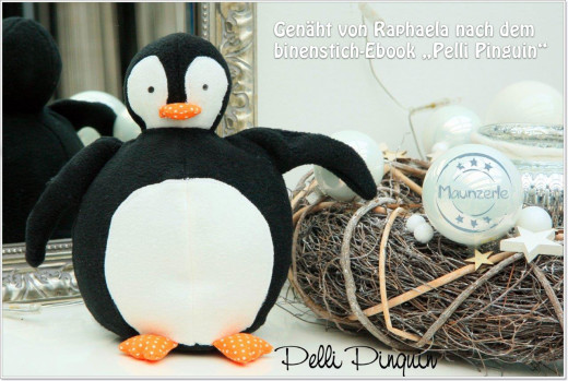 Pelli Pinguin, genäht von Raphaela, maunzerle.blogspot.de, nach dem binenstich-E-Book "Pelli Pinguin" | binenstich.de