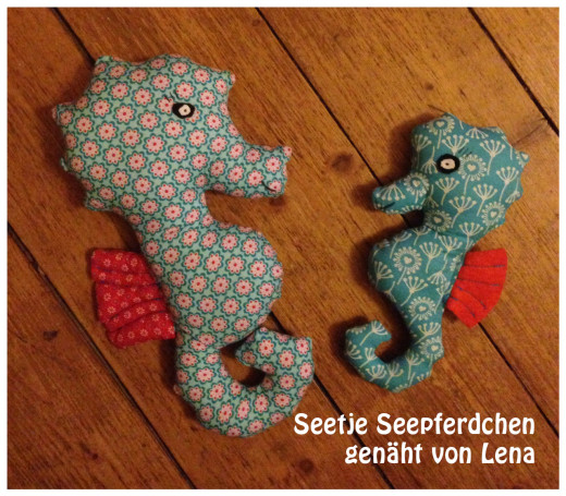 Seepferdchen. genäht von Lena nach dem binenstich-E-Book "Seetje Seepferdchen" | binenstich.de
