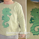 Seepferdchen-Shirt, genäht von monasseifenkiste.blogspot.de nach der Vorlage aus dem binenstich-E-Book "Seetje Seepferdchen" | binenstich.de