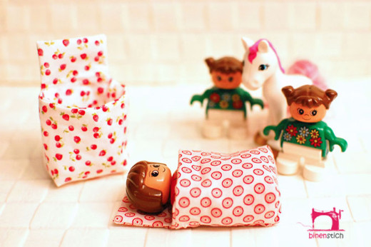 Schlafsack nähen für Mini-Puppen wie Lego Duplo