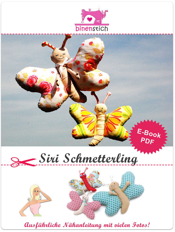 Schmetterling nähen: Anleitung "Siri Schmetterling" ab sofort im Shop | binenstich.de