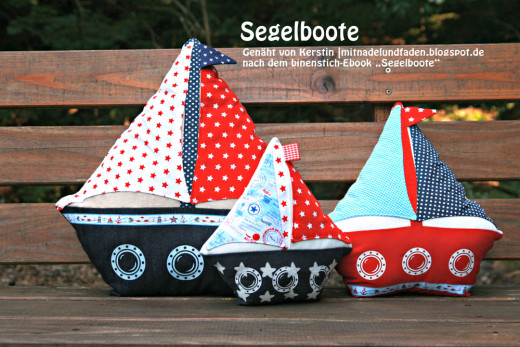 Segelboote, genäht von Kerstin |mitnadelundfaden.blogspot.de nach dem binenstich-Ebook "Segelboote"| binestich.de