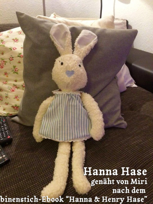 Hanna Hase, genäht von Miri nach dem binenstich-Ebook "Hanna & Henry Hase"