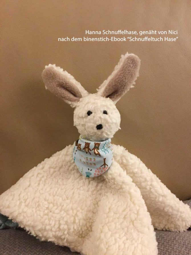 Schnuffeltuch Hase nähen: Genäht von Nici nach dem Ebook "Hanna Schnuffelhase"